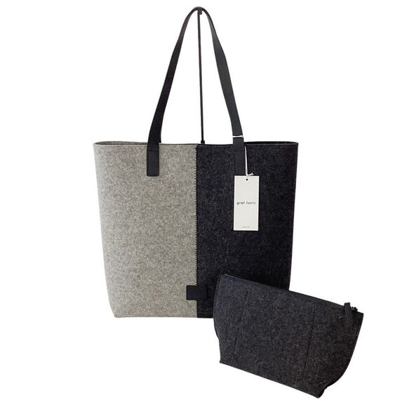 GRAF LANTZ NWT Color Block Tote Bag Merino Wool Leather Purse Matching Pouch - Picture 1 of 15